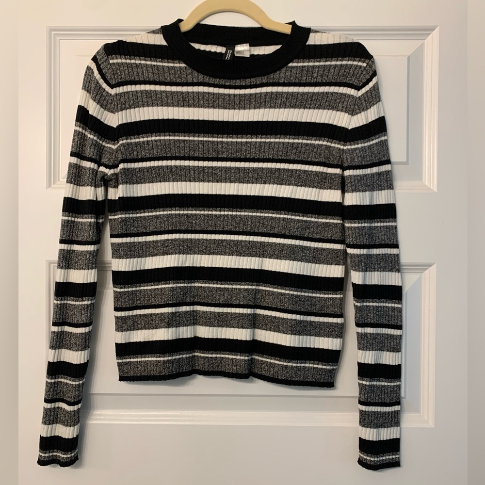 Black, Gray, & White Sweater